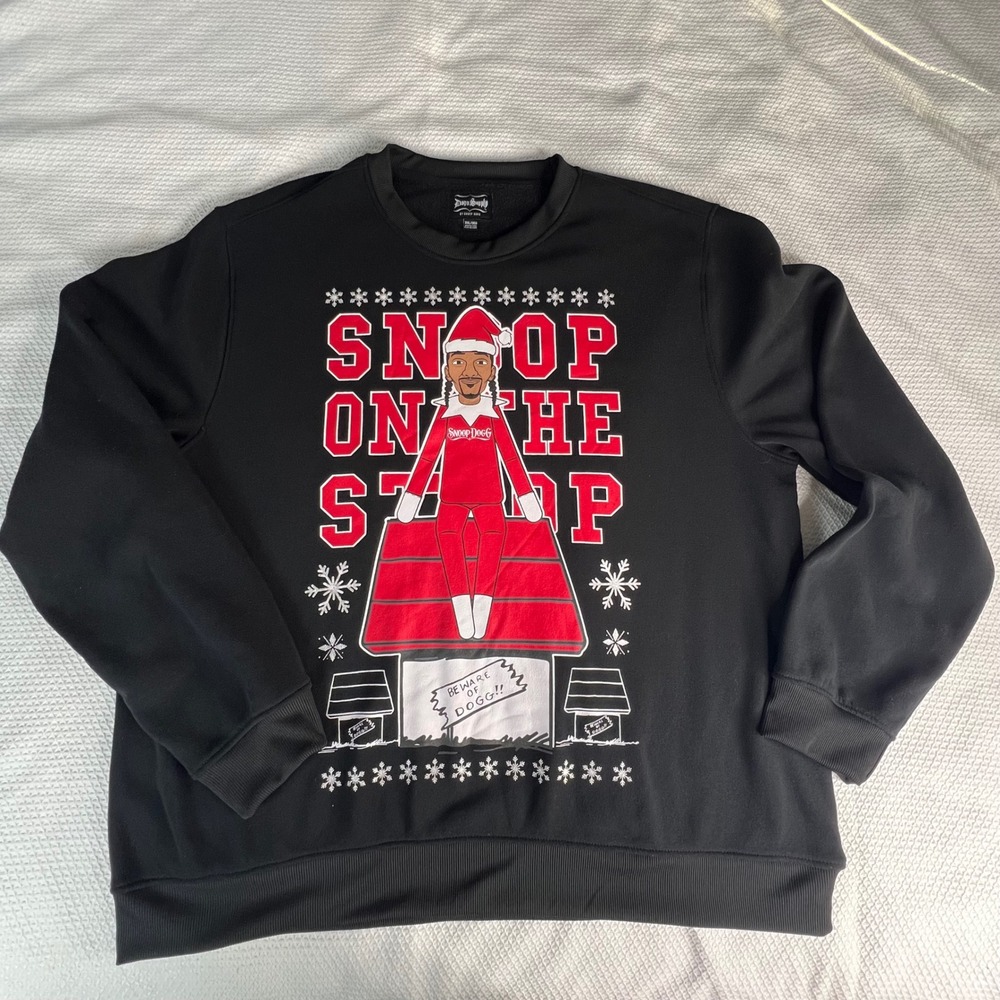 Snoop on the Stoop Fleece Sweatshirt Unisex 3XL Ugly Christmas Sweater NWOT‎